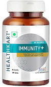 HealthKart Immunity + with Vitamin A,B6,C,D,E & Immunity Blend of Amla, Giloy, Tulsi & Ashwagandha , 60 Tablets , Unflavoured