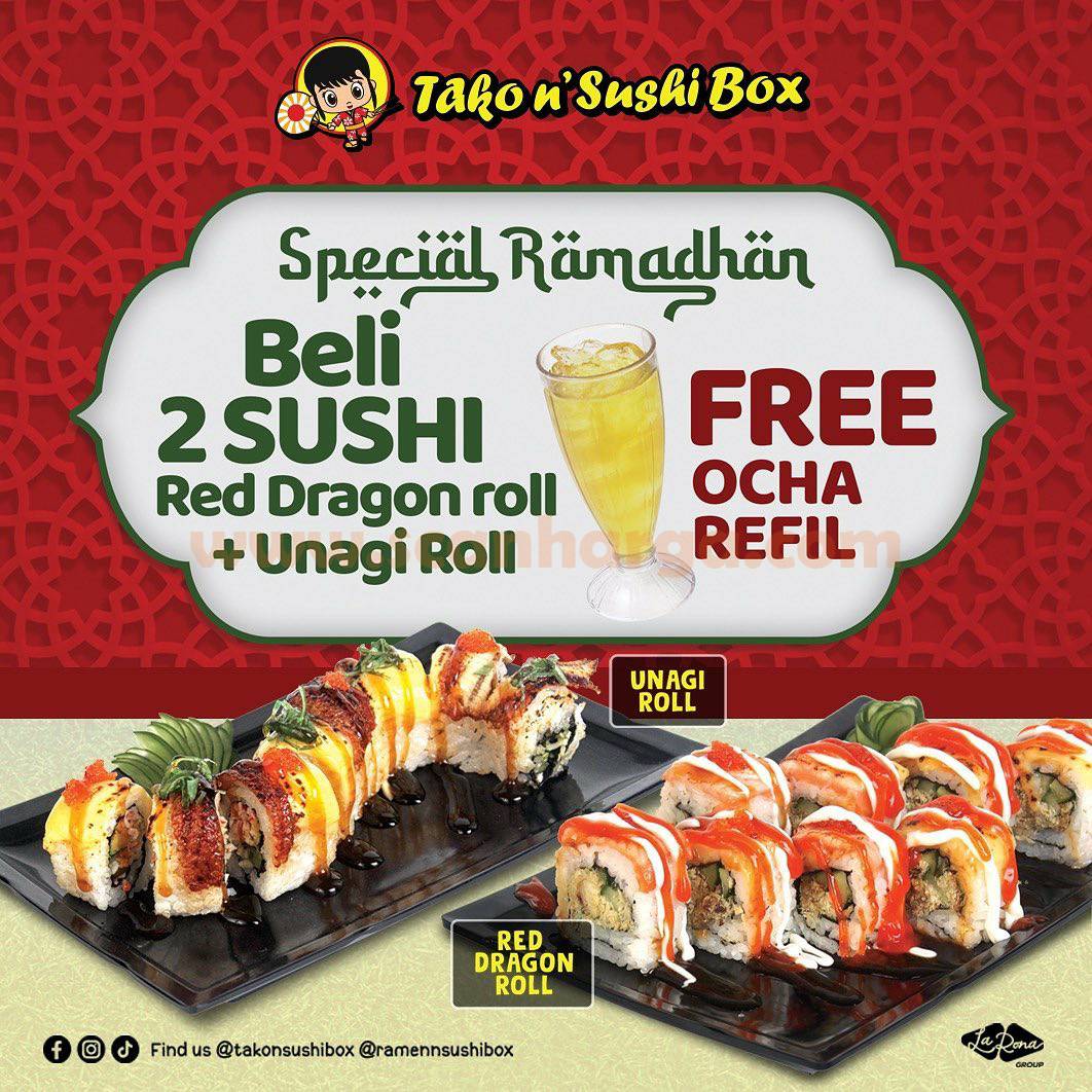 Promo Ramen n Sushi Box Ramadhan GRATIS Refill Ocha