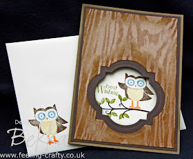 Cute Owl  Best Wishes Card by Bekka using Stampin' Up!'s Owl Occasions Stamps - this was a project at a recent card making class - check them out at www.feeling-crafty.co.uk