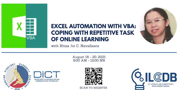 Day 3 Session of DICT 5-Day Excel Automation with VBA for Teachers and Learners | August 18, 2021 | 