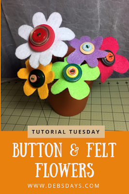 Homemade Felt and Button Flowers Crafting Project