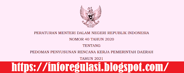   Permendagri Nomor 40 Tahun 2020 