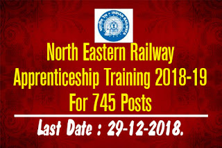 NORTH EASTERN RAILWAY APPRENTICESHIP TRAINING 2018-19