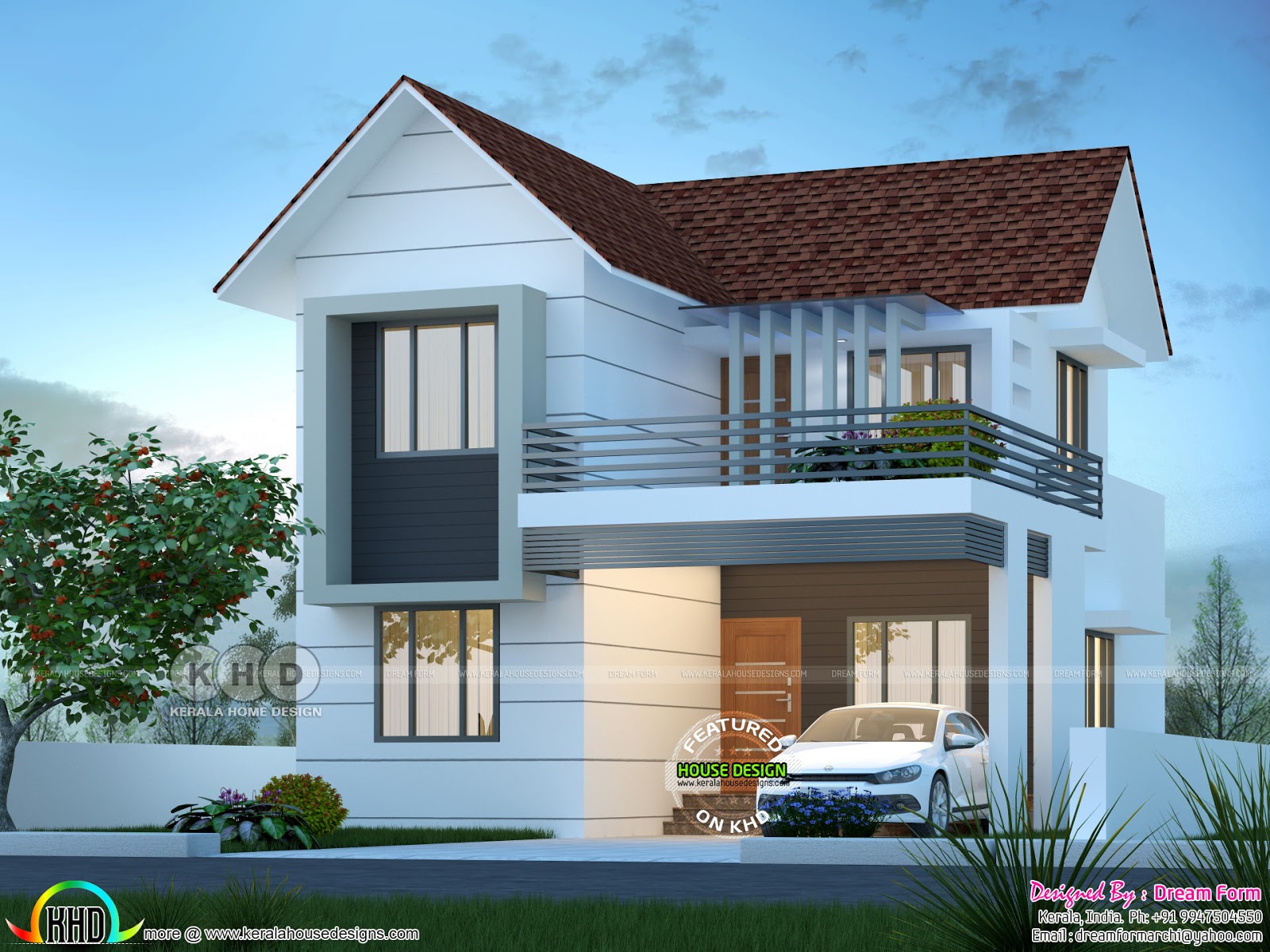 3 bedroom 1650 sq ft Modern home design Kerala home 