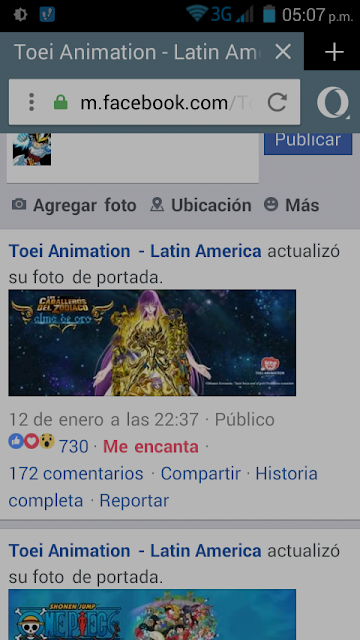 Toei animation latinoamerica usa de portada a soul of gold.