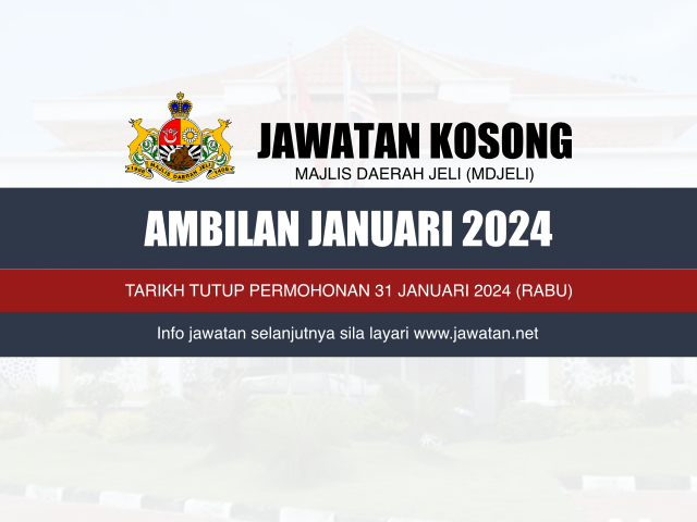 Jawatan Kosong Majlis Daerah Jeli (MDJeli) Januari 2024