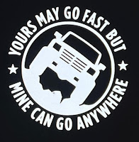 Image: Yours May Go Fast But Mine Can Go Anywhere Vinyl Decal | 5 X 5 inches White | Fits 4X4 Cars Trucks SUV RV | Window Sticker