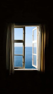 Window in front of sea 
