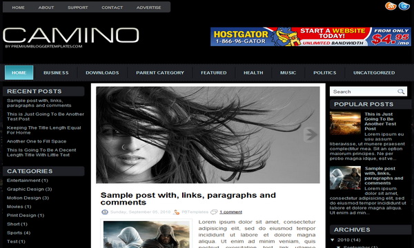 Camino 3 Column Blogger Template