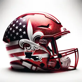 Louisiana Ragin’ Cajuns Patriotic Concept Helmet