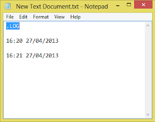 Make personal log book in notepad