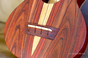 Cocobolo Super Soprano Ukulele bridge