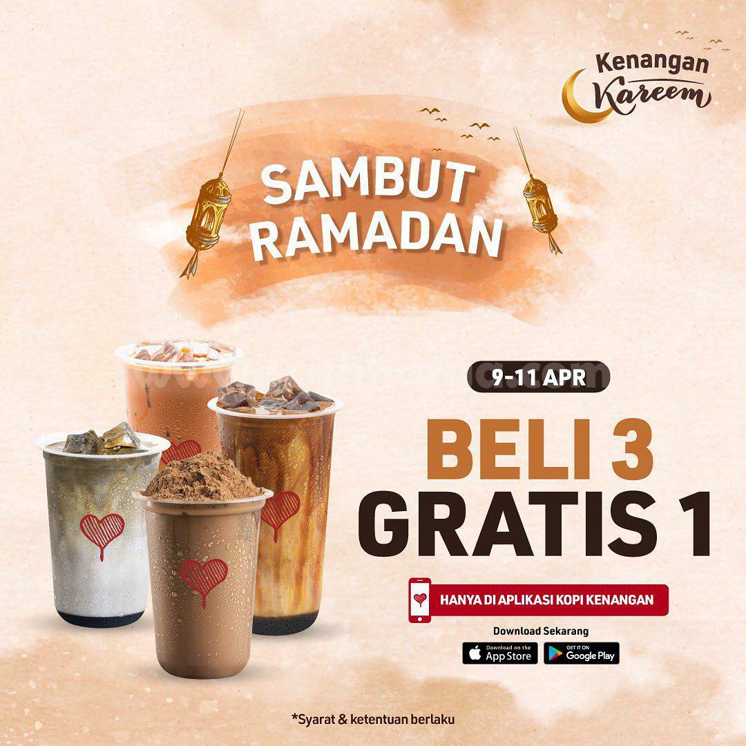 Kopi Kenangan Promo Ramadan - Beli 3 Gratis 1 minuman