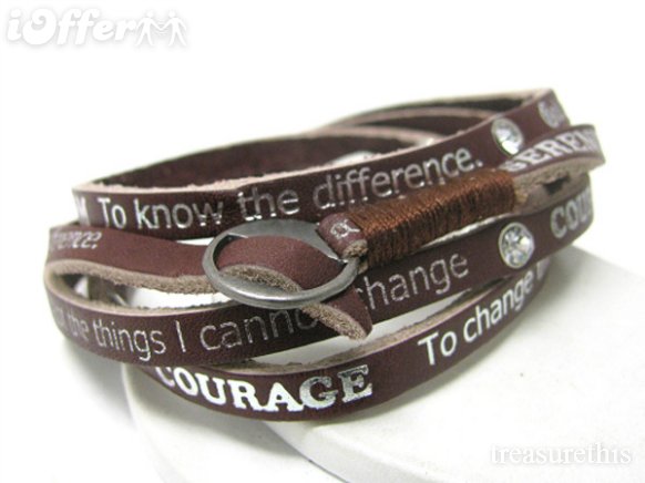 Serenity Prayer Bracelet Leather4