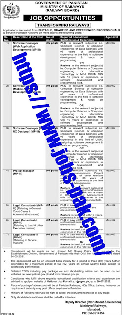 Latest Jobs positions in Pakistan Railways