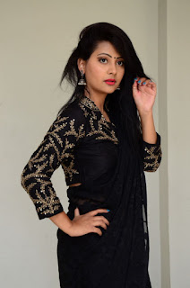 Shubhangi Panth Beautiful Pics In Black Saree