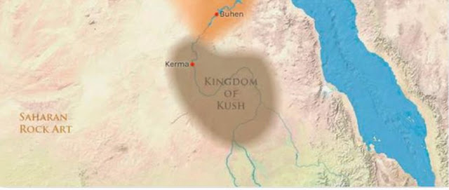 Карта Королевства Куш – 1700 г. до н.э.