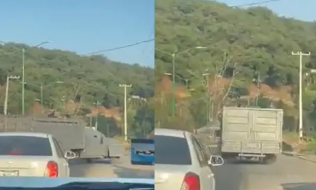 VIDEO: Monstruo blindado se pasea en Michoacán en medio de la narcoguerra contra El CJNG