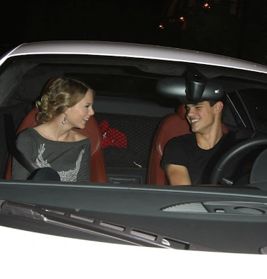 taylor swift and taylor lautner in car. +swift+and+taylor+lautner+