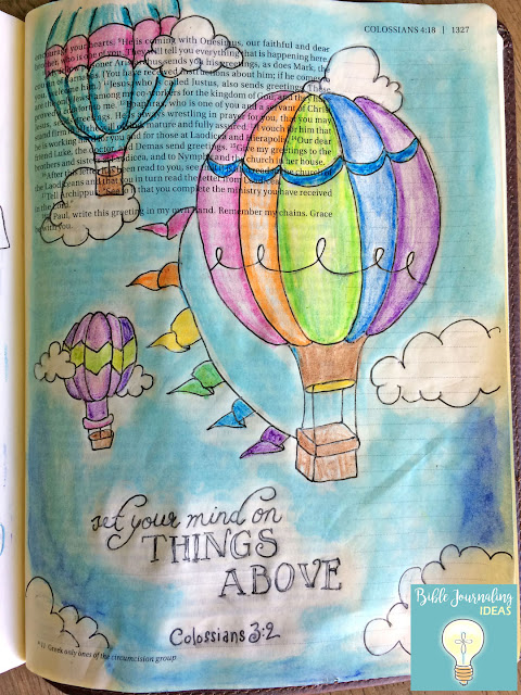 Bible journaling: hot air balloons