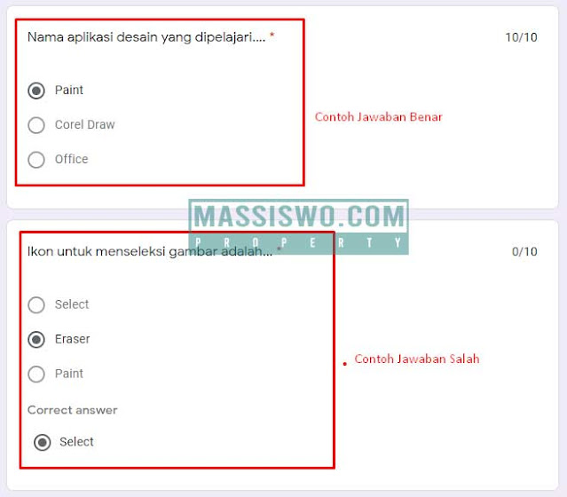 Melihat jawaban benar dan salah di google form