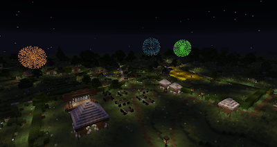 minecraft hobbiton bagshot row party field gandalf firework