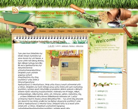 Tomorrow Never Dies Blogger Template