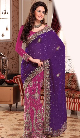 New saree designs Pakistani or Indian collection 2016