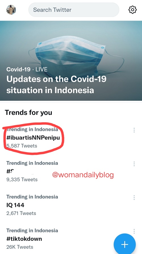 #ibuartisNNPenipu Trending di Twitter