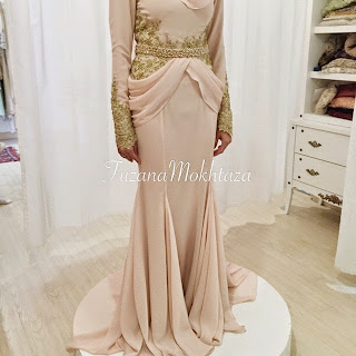 baju pengantin 2015 peach