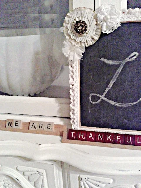 we are thankful Scrabble tiles