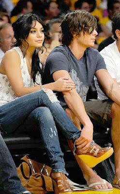 Vanessa Hudgens and Zac Efron The Lakers Game Pictures