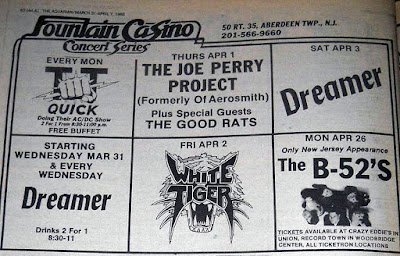 Fountain Casino concert series March/April 1982