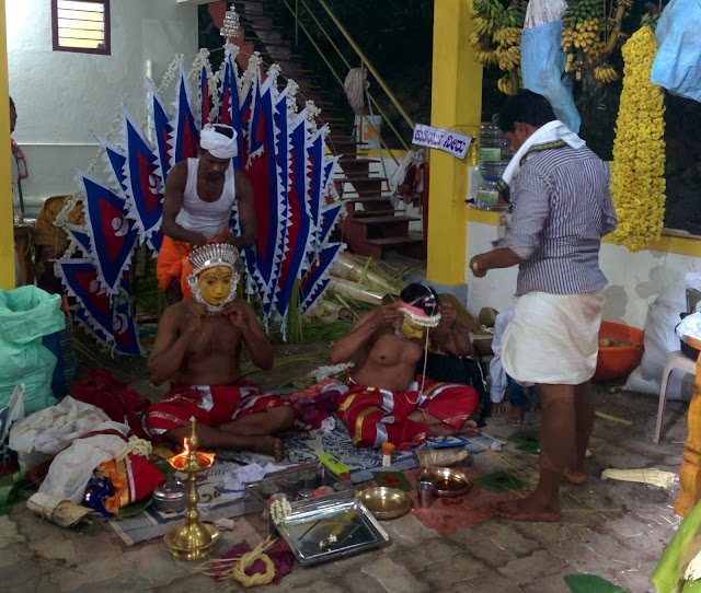 Bhuta Kola Performers getting ready