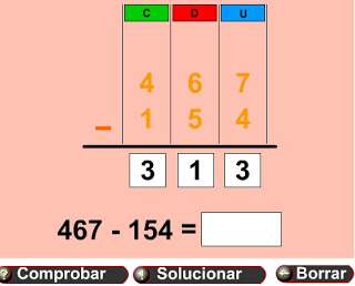 Resultado de imagen de RESTAS LLEVANDO CON NUMEROS DE HASTA TRES CIFRAS