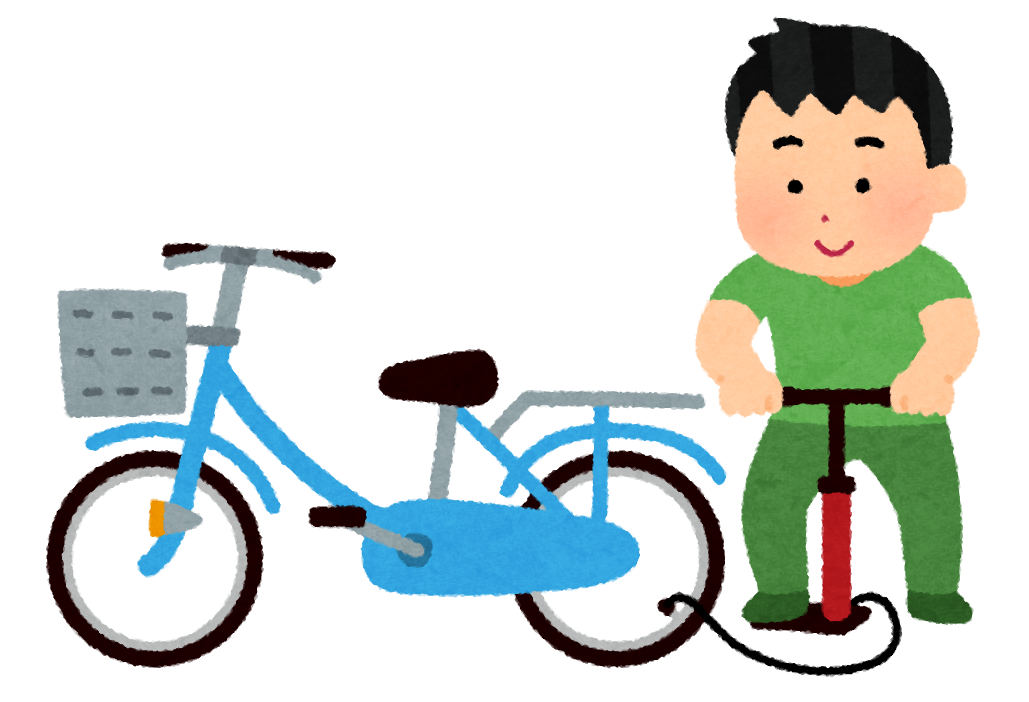 自転車に空気を入れる人のイラスト かわいいフリー素材集 いらすとや