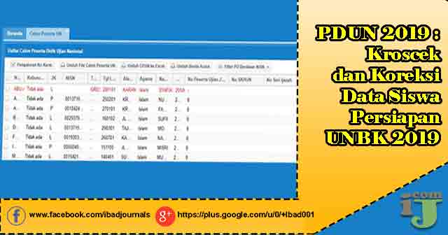 PDUN 2019 : Kroscek dan Koreksi Data Siswa Persiapan UNBK 2019