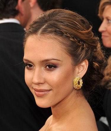 prom hairstyles for short hair with braids. Jessica Alba Braided Updo