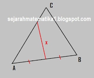 Gambar Garis Sumbu pada Segitiga
