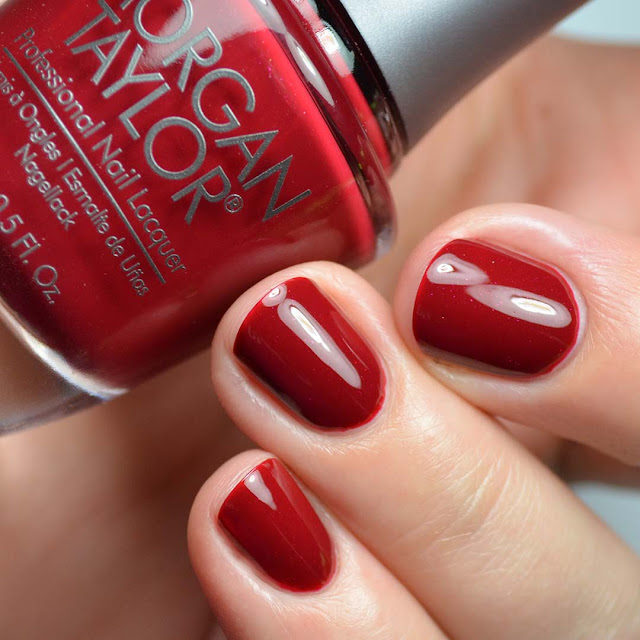 red jelly shimmer nail polish