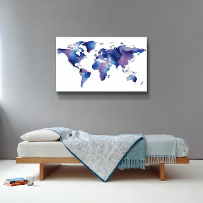 Watercolor Of World Map Silhouette by the artist Irina Sztukowski