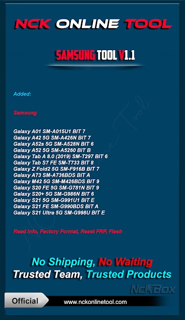 NCK Online Tool Samsung Module v1.1 Latest Update Avaliable Free