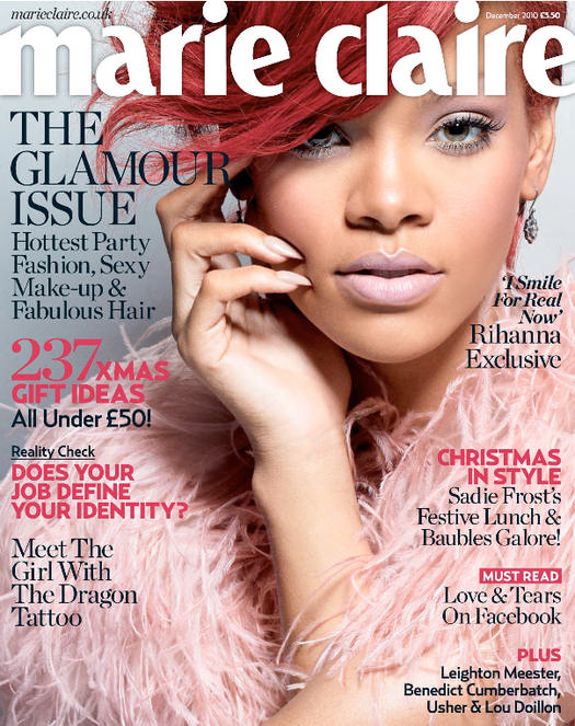 Rihanna On Marie Claire Magazine Cover Page