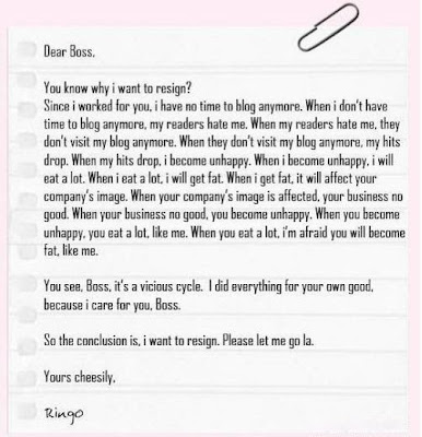 funny resignation letter. Funny Resignation Letter.