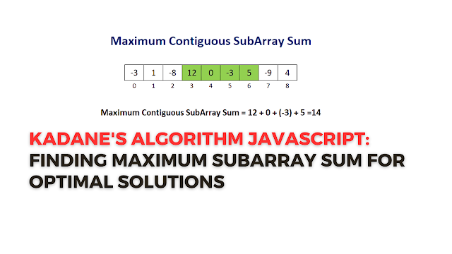 Kadane's Algorithm JavaScript: Finding Maximum Subarray Sum for Optimal Solutions