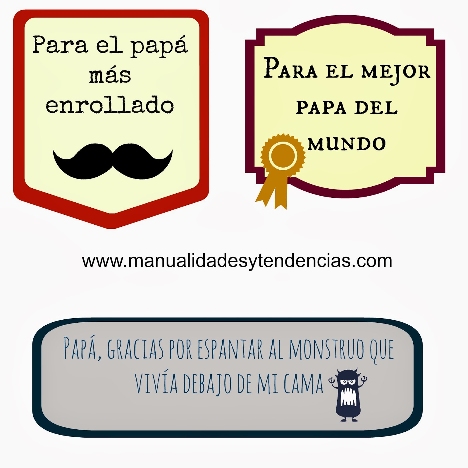 Etiquetas descargables e imprimibles gratis para el día del padre