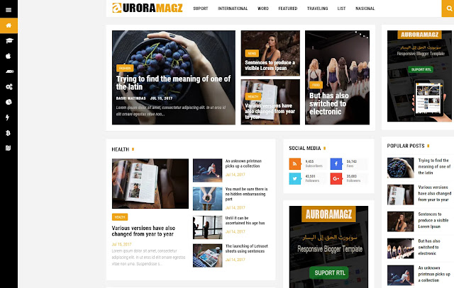 Esenmag Responsive Magazine News Blogger Template Theme