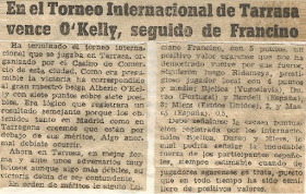 I Torneo Internacional de Terrassa 1960, crónica final en Mundo Deportivo
