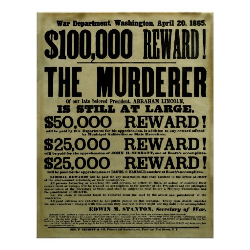 John Wilkes Booth Wanted Poster4
