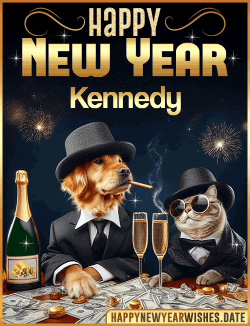 Happy New Year wishes gif Kennedy